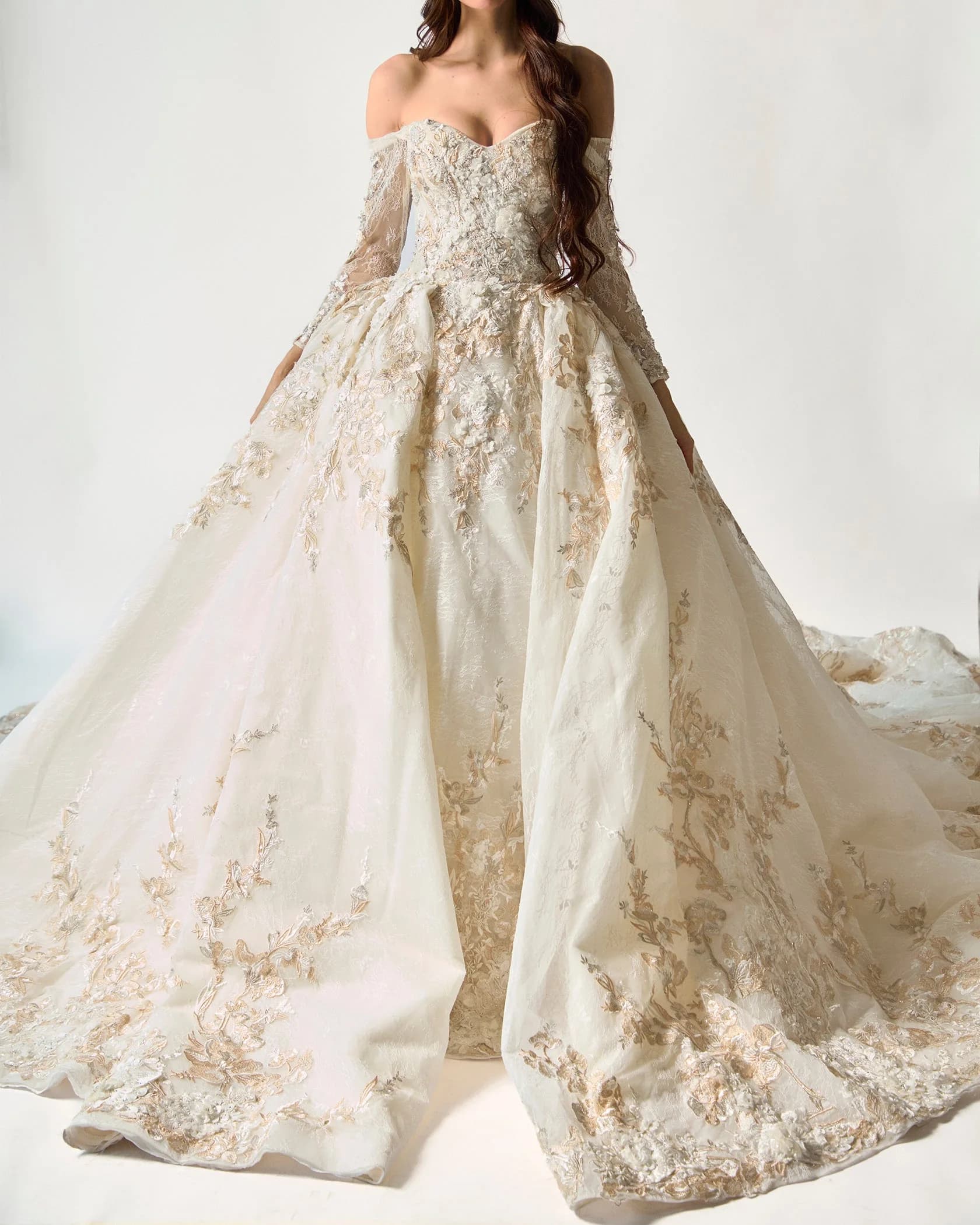 The Floral Bride by Couture by Almas, detail view 1