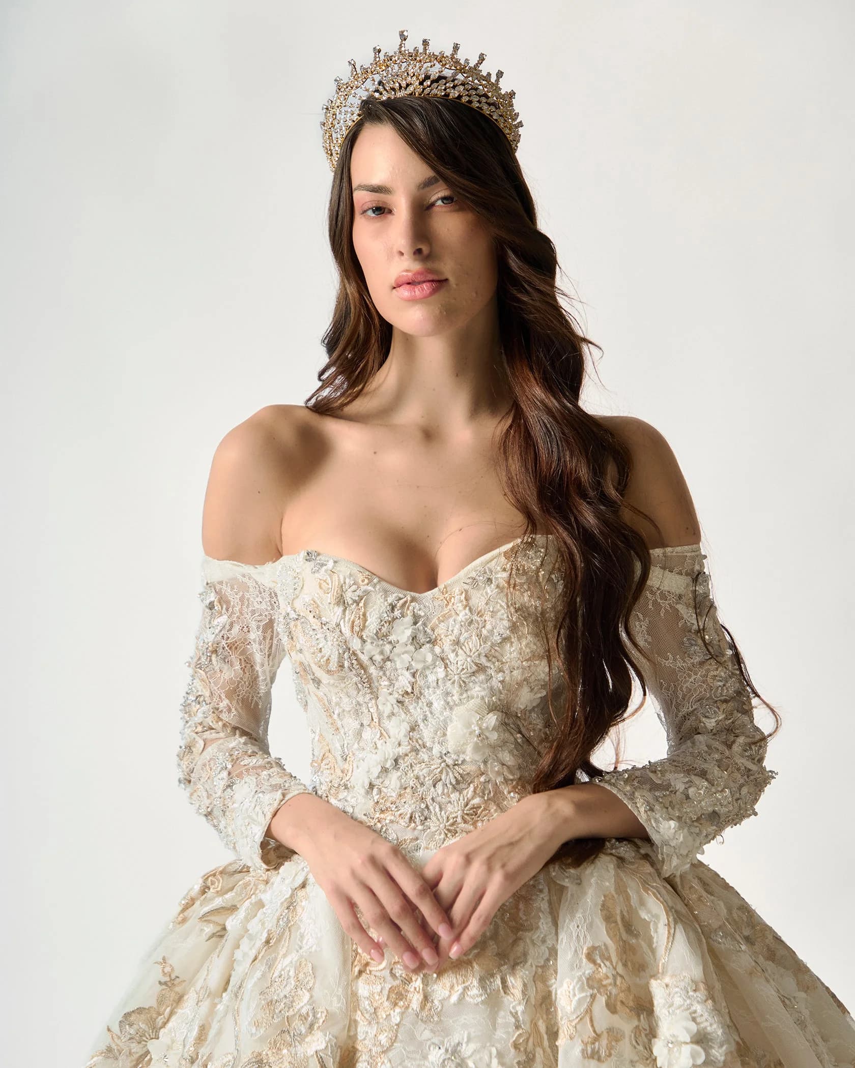 The Floral Bride by Couture by Almas, detail view 2