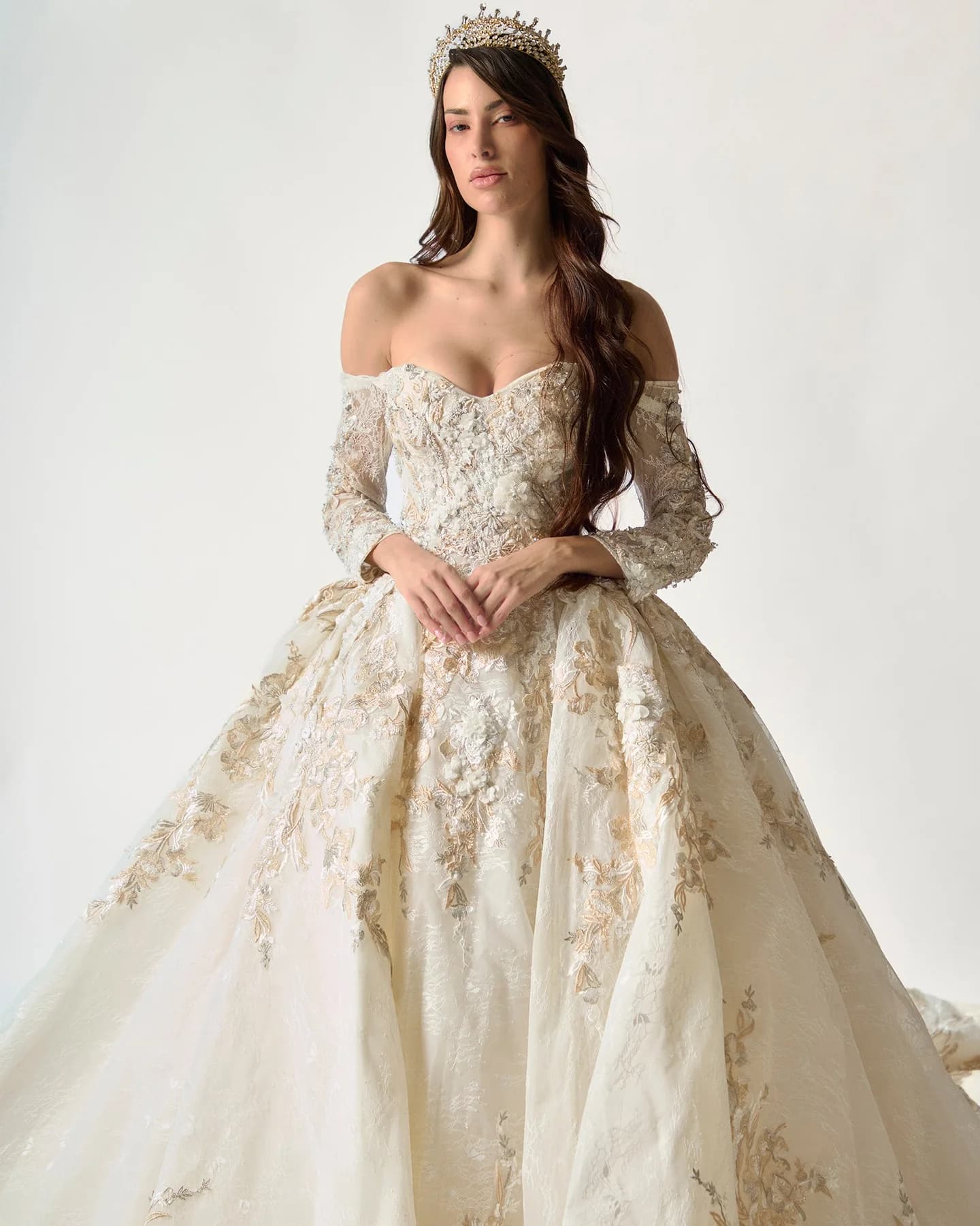 The Floral Bride by Couture by Almas, full-length view