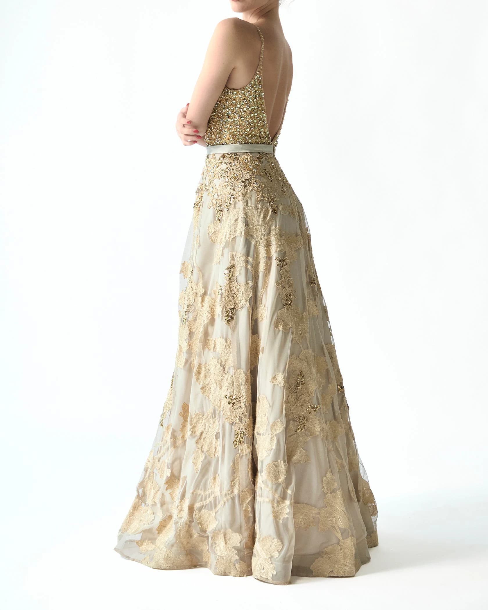 Gold Luxe Gown by Couture by Almas, detail view 2