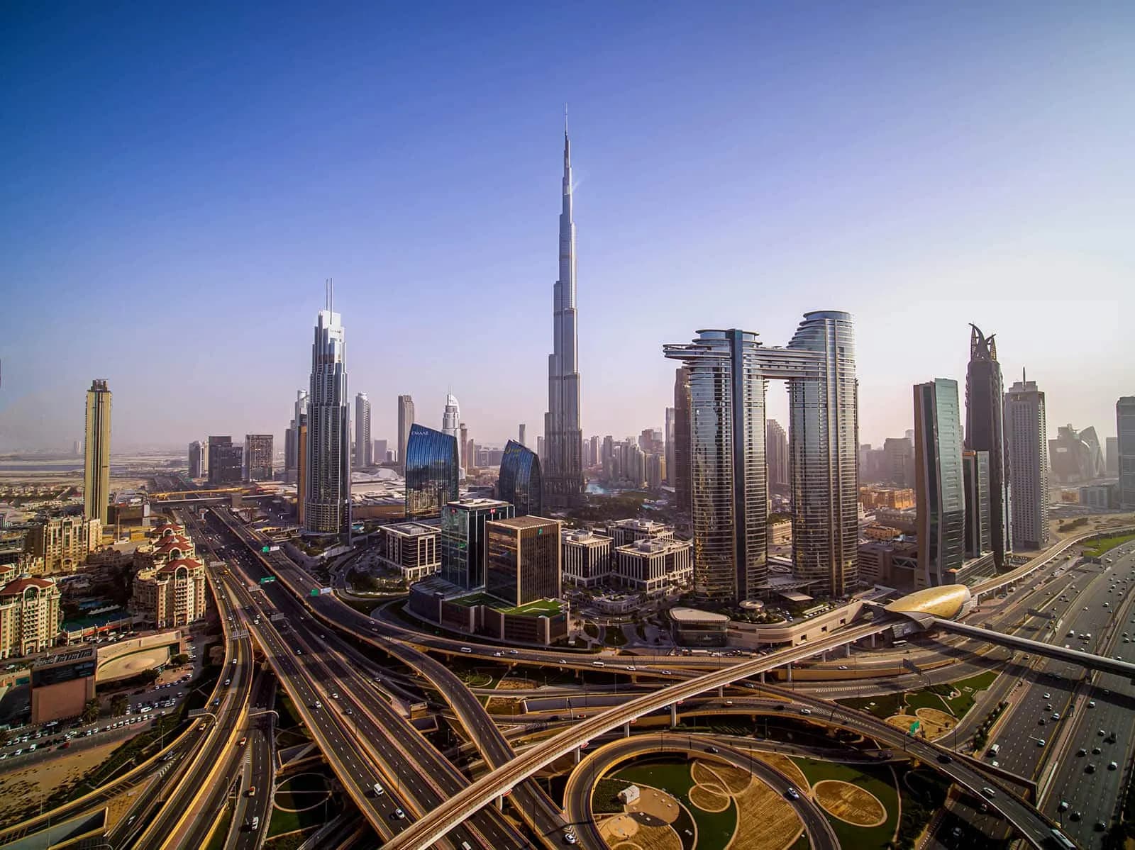 City skyline representing urban hospitality