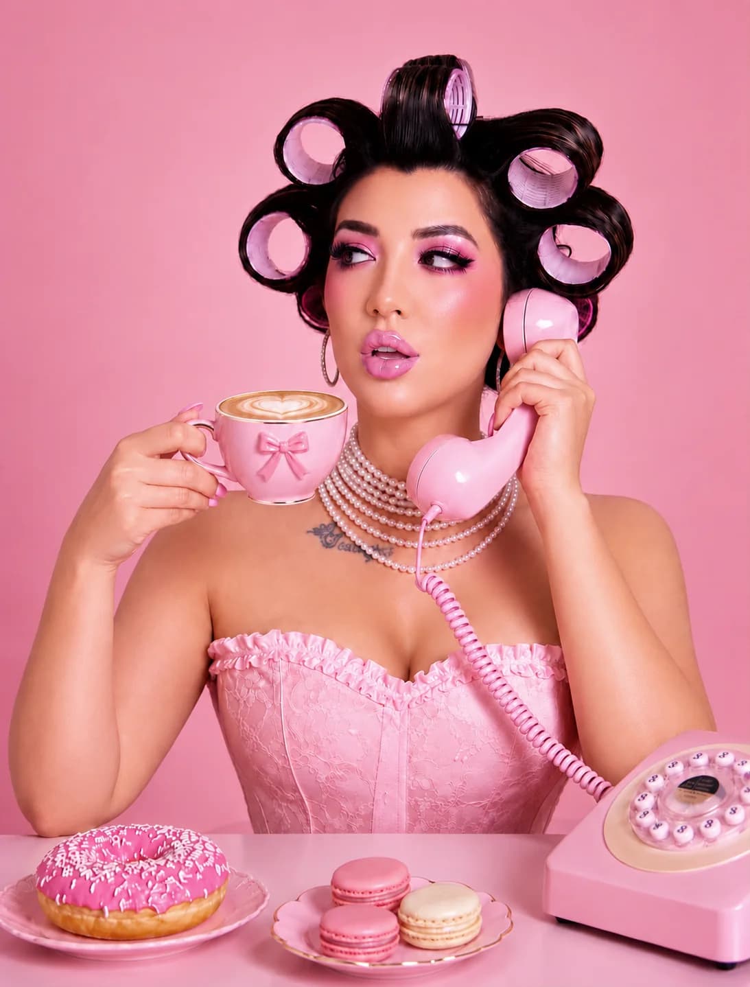 Almas Anfar Kathuria in a playful pink Al Anfar campaign